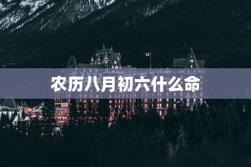 农历八月初六什么命