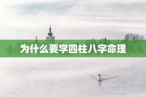 为什么要学四柱八字命理