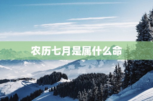 农历七月是属什么命