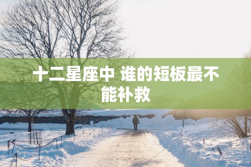 十二星座中 谁的短板最不能补救