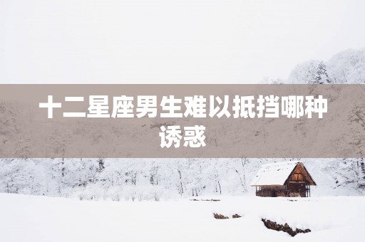 十二星座男生难以抵挡哪种诱惑