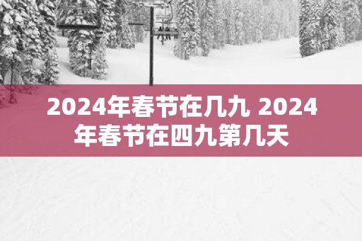 2025年春节在几九 2025年春节在四九第几天