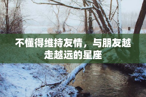不懂得维持友情，与朋友越走越远的星座