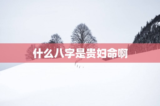 什么八字是贵妇命啊