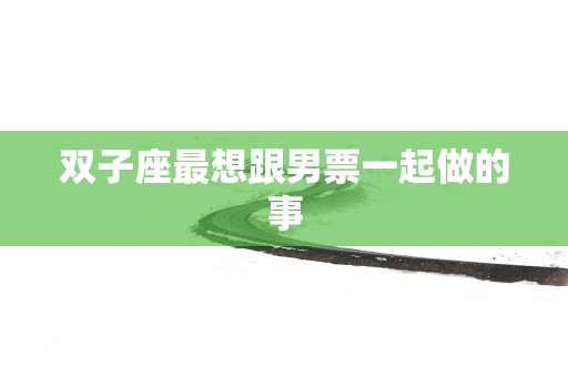 双子座最想跟男票一起做的事