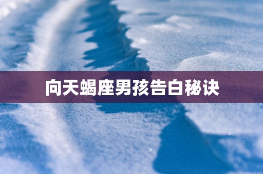向天蝎座男孩告白秘诀