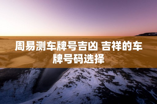 周易测车牌号吉凶 吉祥的车牌号码选择