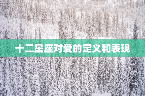 十二星座对爱的定义和表现