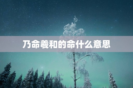 乃命羲和的命什么意思