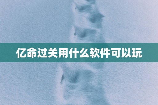 亿命过关用什么软件可以玩