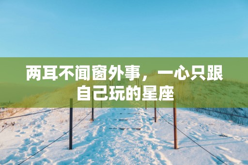 两耳不闻窗外事，一心只跟自己玩的星座