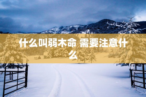 什么叫弱木命 需要注意什么