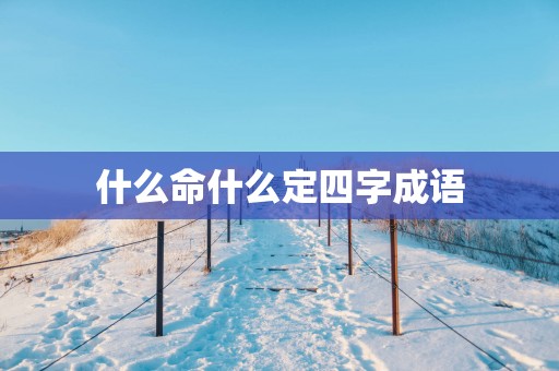 什么命什么定四字成语
