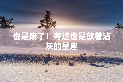 也是废了！考过也是放着沾灰的星座