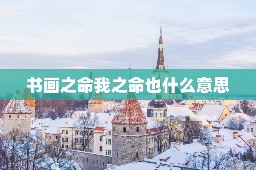 书画之命我之命也什么意思