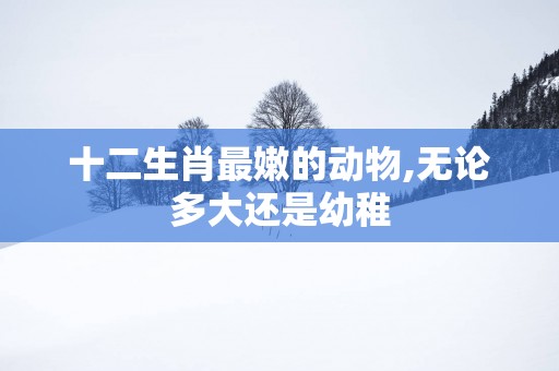 十二生肖最嫩的动物,无论多大还是幼稚
