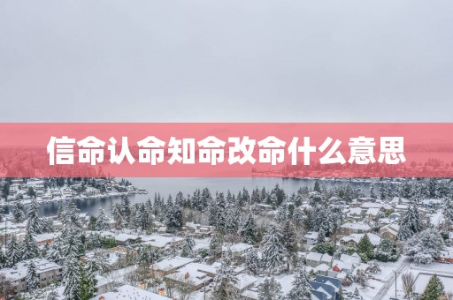 信命认命知命改命什么意思