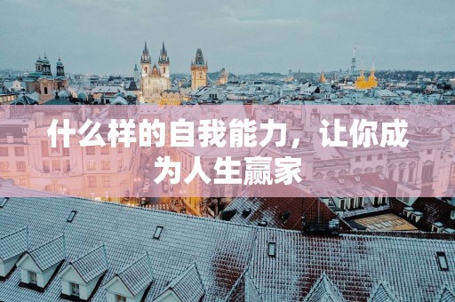 什么样的自我能力，让你成为人生赢家