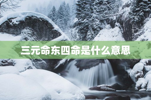 三元命东四命是什么意思