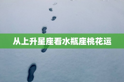从上升星座看水瓶座桃花运