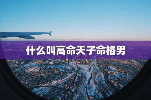 什么叫高命天子命格男