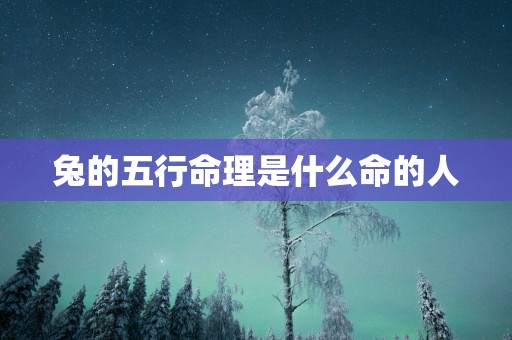 兔的五行命理是什么命的人