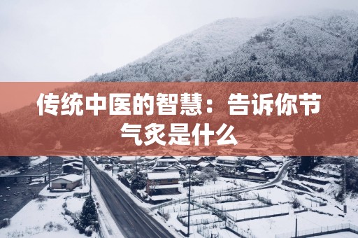 传统中医的智慧：告诉你节气炙是什么