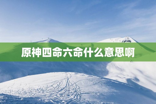 原神四命六命什么意思啊