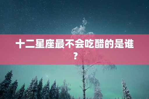 十二星座最不会吃醋的是谁？