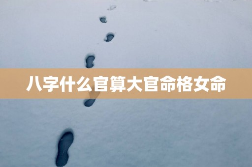 八字什么官算大官命格女命 八字什么官算大官命格女命