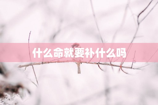 什么命就要补什么吗