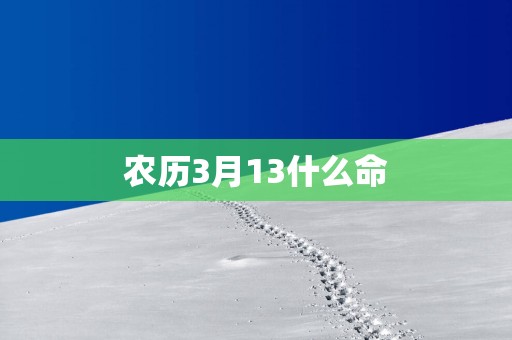 农历3月13什么命