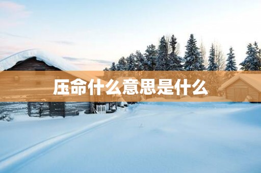 压命什么意思是什么