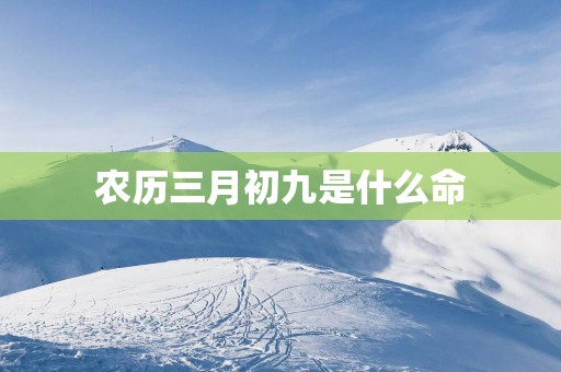 农历三月初九是什么命
