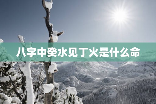 八字中癸水见丁火是什么命