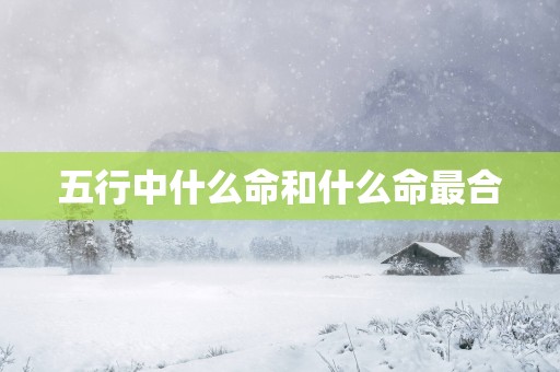 五行中什么命和什么命最合