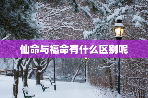 仙命与福命有什么区别呢