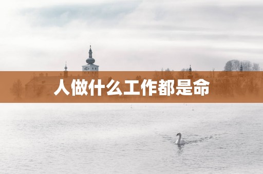 人做什么工作都是命