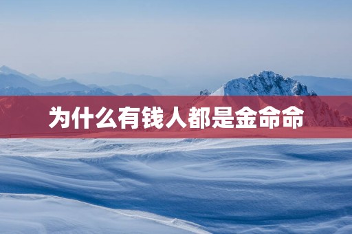 为什么有钱人都是金命命