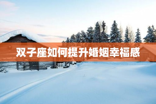 双子座如何提升婚姻幸福感