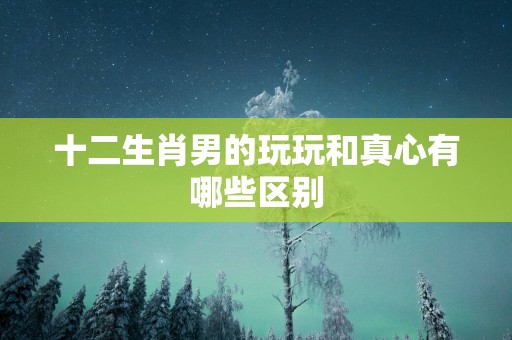 十二生肖男的玩玩和真心有哪些区别