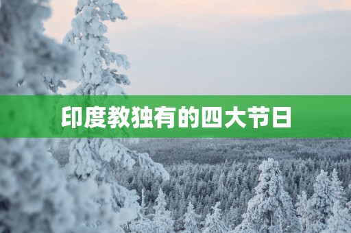 印度教独有的四大节日