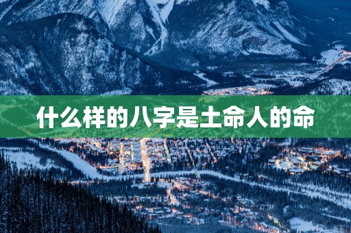 什么样的八字是土命人的命