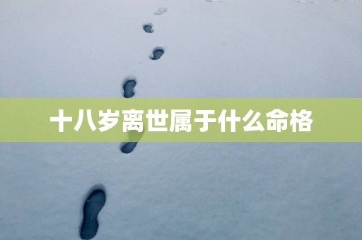 十八岁离世属于什么命格