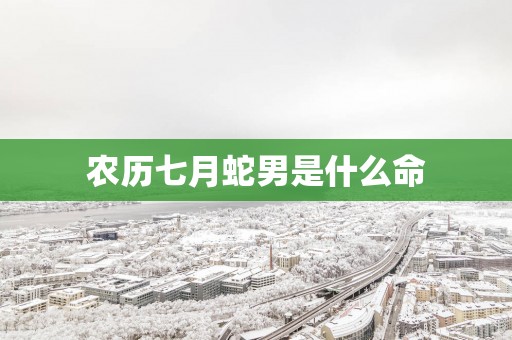 农历七月蛇男是什么命