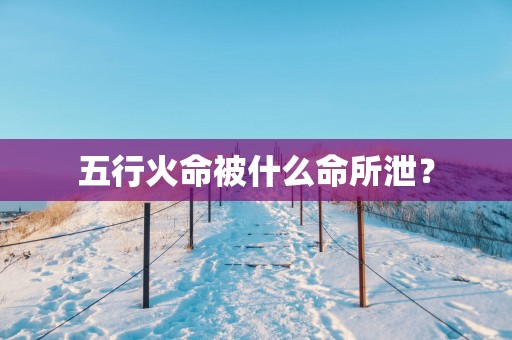 五行火命被什么命所泄？