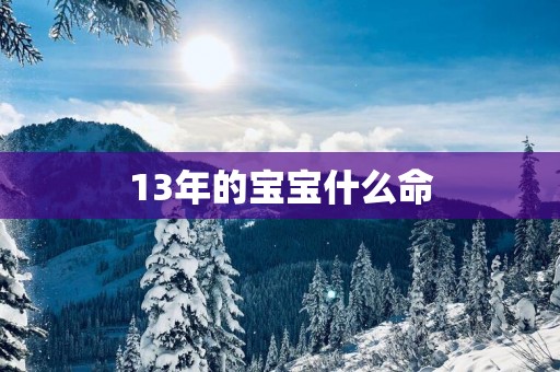 13年的宝宝什么命