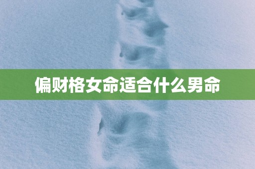 偏财格女命适合什么男命