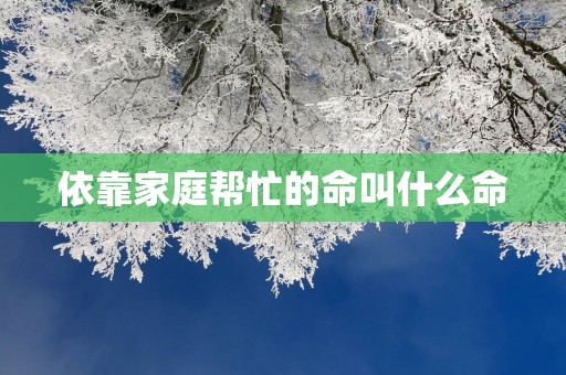 依靠家庭帮忙的命叫什么命