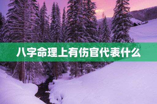 八字命理上有伤官代表什么